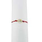 Bratara Martisor pentru Dama, Jolie, Model Mama cu Floare, Set 12 bucati, Pandativ din Inox Auriu, Snur Ajustabil