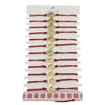 Bratara Martisor pentru Dama, Jolie, Model Mama cu Copil, Set 12 bucati, Pandativ din Inox Auriu, Snur Ajustabil