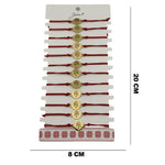 Bratara Martisor pentru Dama, Jolie, Model Copac, Set 12 bucati, Pandativ din Inox Auriu, Snur Ajustabil Impletit, Rosu