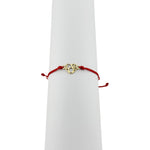 Bratara Martisor pentru Dama, Jolie, Model Love, Set 12 bucati, Pandativ din Inox Auriu, Snur Ajustabil Impletit, Rosu