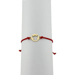 Bratara Martisor pentru Dama, Jolie, Model Inger, Set 12 bucati, Pandativ din Inox Auriu, Snur Ajustabil Impletit, Rosu