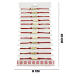 Bratara Martisor pentru Dama, Jolie, Model Familie, Set 12 bucati, Pandativ din Inox Auriu, Snur Ajustabil Impletit,