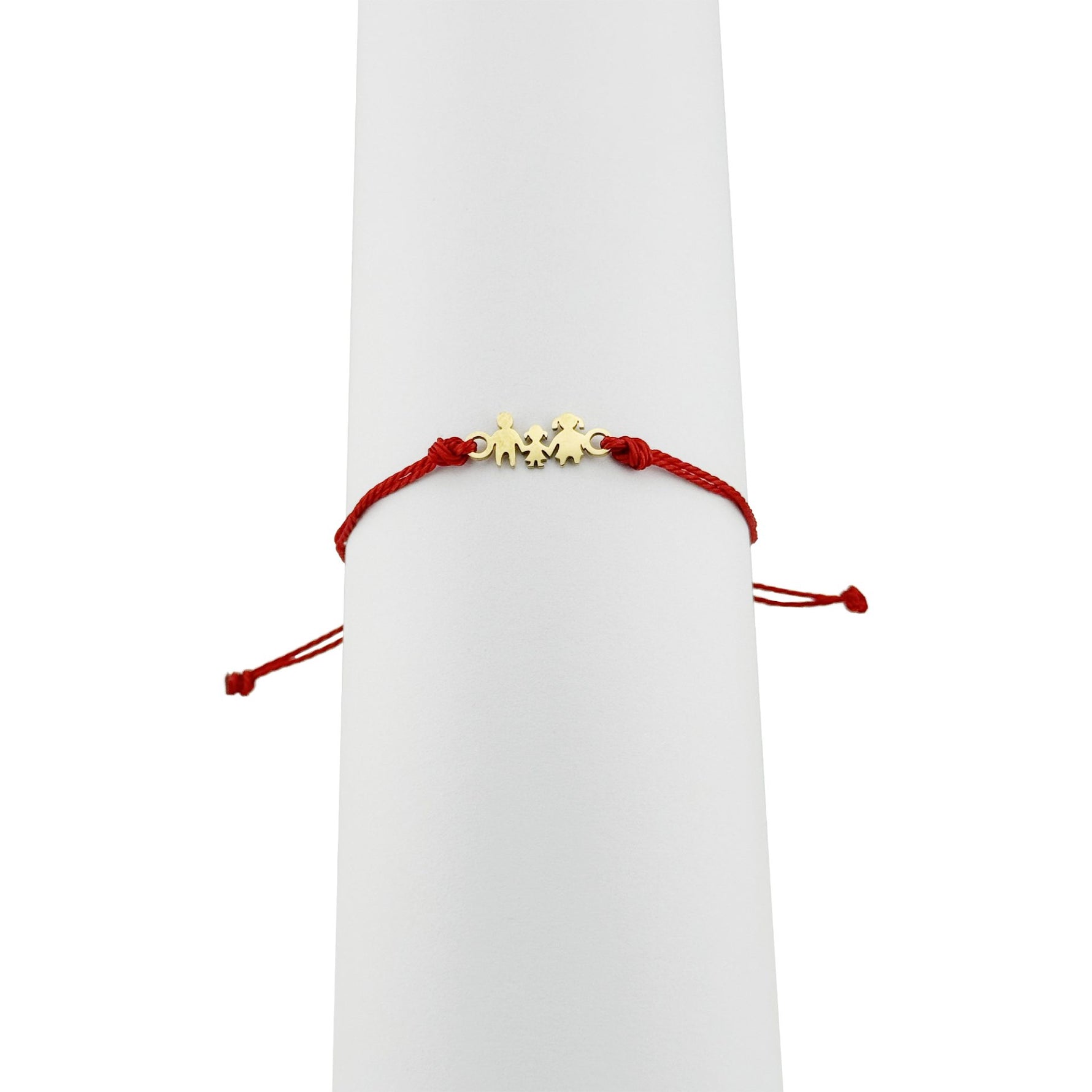 Bratara Martisor pentru Dama, Jolie, Model Familie, Set 12 bucati, Pandativ din Inox Auriu, Snur Ajustabil Impletit,