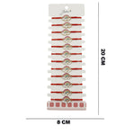 Bratara Martisor pentru Dama, Jolie, Model Curcubeu cu Inimi, Set 12 bucati, Pandativ din Inox Auriu, Snur Ajustabil