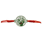 Martisor Bratara pentru Dama si Copii, Jolie, Model Gradina Magica cu Lacramioare si Fluture, Set 12 bucati, Pandantiv