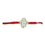 Martisor Bratara pentru Dama si Copii, Jolie, Model Norisor Pufos, Set 12 bucati, Pandantiv Emailat Alb, Snur Reglabil,
