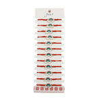 Bratara Martisor pentru Dama, Jolie, Model Curcubeu cu Nori, Set 12 bucati, Pandativ din Inox Auriu, Snur Ajustabil