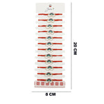 Bratara Martisor pentru Dama, Jolie, Model Curcubeu cu Nori, Set 12 bucati, Pandativ din Inox Auriu, Snur Ajustabil