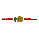 Martisor Bratara pentru Dama si Copii, Jolie, Model Floare cu Nasturel, Set 12 bucati, Pandantiv Emailat, Snur