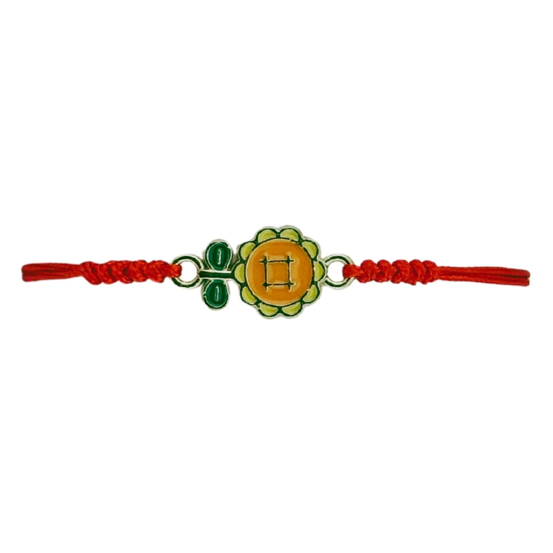 Martisor Bratara pentru Dama si Copii, Jolie, Model Floare cu Nasturel, Set 12 bucati, Pandantiv Emailat, Snur