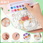Carte de Colorat cu Acuarela, Flippy, Model Capibara, 20 Foi de Carton 200 gr, 12 Culori, 1 Pensula, 15.7 x 18.8 x 1.8