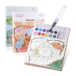 Carte de Colorat cu Acuarela, Flippy, Model Capibara, 20 Foi de Carton 200 gr, 12 Culori, 1 Pensula, 15.7 x 18.8 x 1.8