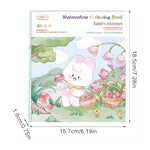 Carte de Colorat cu Acuarela, Flippy, Model Iepure, 20 Foi de Carton 200 gr, 12 Culori, 1 Pensula, 15.7 x 18.8 x 1.8