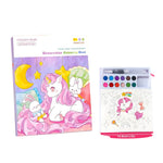 Carte de Colorat cu Acuarela, Flippy, Model Unicorn, 20 Foi de Carton 200 gr, 12 Culori, 1 Pensula, 15.7 x 18.8 x 1.8
