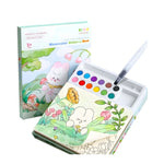 Carte de Colorat cu Acuarela, Flippy, Model Iepure, 20 Foi de Carton 200 gr, 12 Culori, 1 Pensula, 15.7 x 18.8 x 1.8