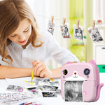 Set Camera Instantanee pentru Copii, Flippy, Ecran HD 2.4'', 24MP, 720P Video, 1200 mAh, cu Functie de Printare