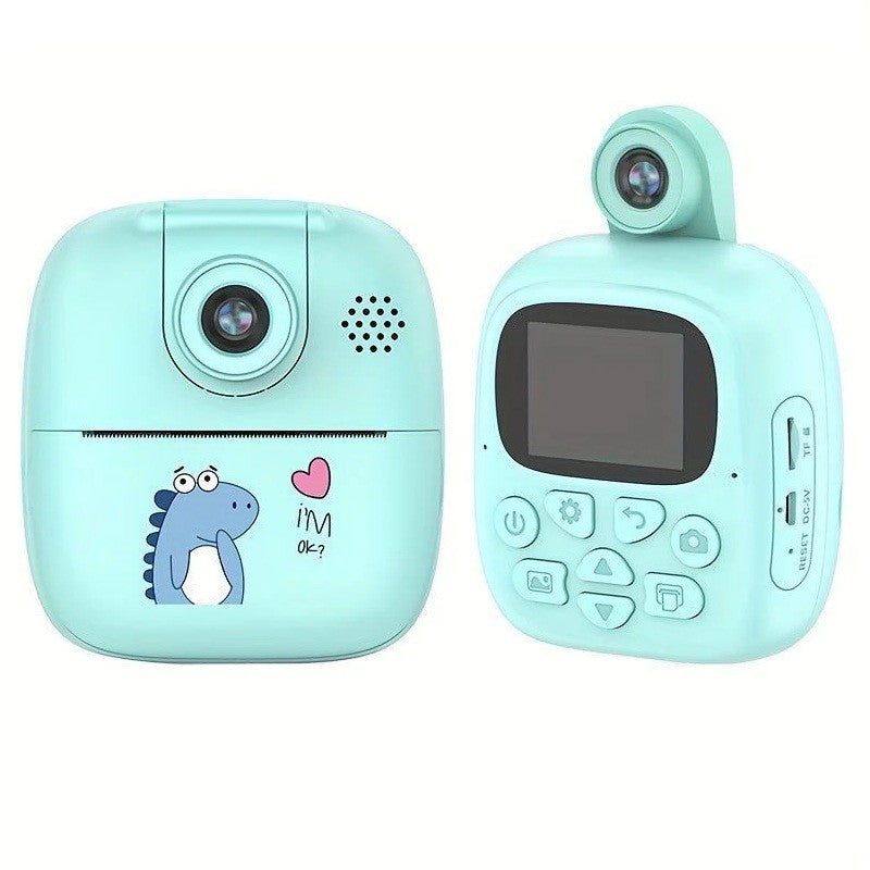 Set Camera Instantanee pentru Copii, Flippy, Camera 180° Selfie, Ecran HD 2'', 24MP, 720P Video, 1200 mAh, cu Functie