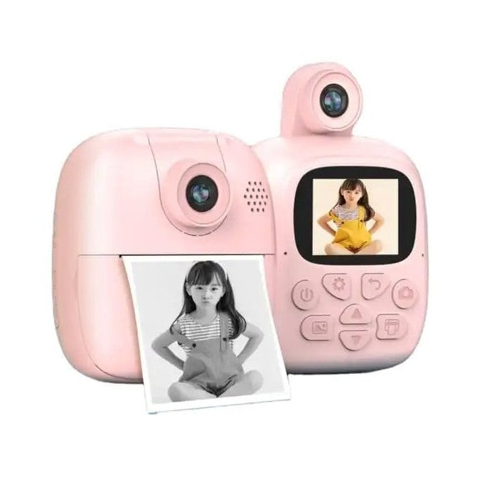 Set Camera Instantanee pentru Copii, Flippy, Camera 180° Selfie, Ecran HD 2'', 24MP, 720P Video, 1200 mAh, cu Functie