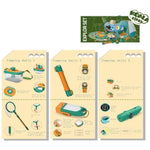 Set camping micutul explorator pentru exterior, 3 accesorii vestimentare, 9 ustensile de joaca, 8 carti educative cu