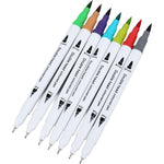 Set Carioci pe Baza de Apa, Flippy, 2 in 1, pentru Pictura, Caligrafie, 100 Culori, Penar Negru, Corp Carioca Alb, 23.5
