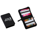 Set Carioci pe Baza de Apa, Flippy, 2 in 1, pentru Pictura, Caligrafie, 60 Culori, Penar Negru, Corp Carioca Alb, 26.5