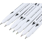 Set Carioci pe Baza de Apa, Flippy, 2 in 1, pentru Pictura, Caligrafie, 72 Culori, Penar Negru, Corp Carioca Alb, 24.5