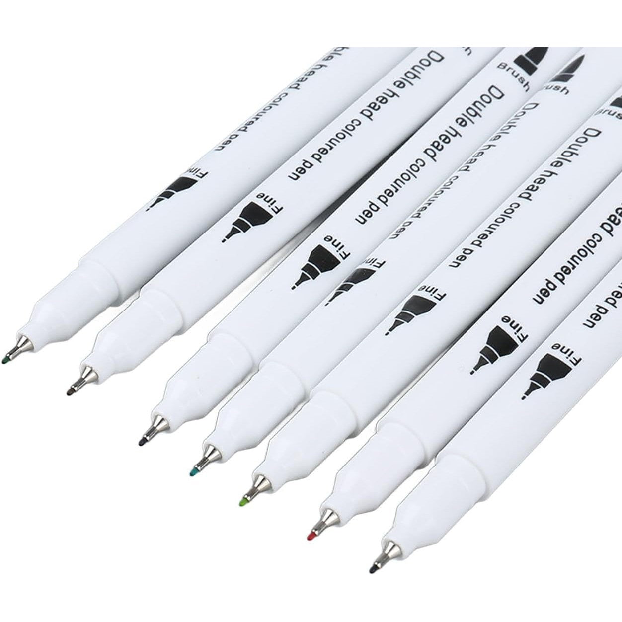 Set Carioci pe Baza de Apa, Flippy, 2 in 1, pentru Pictura, Caligrafie, 72 Culori, Penar Negru, Corp Carioca Alb, 24.5