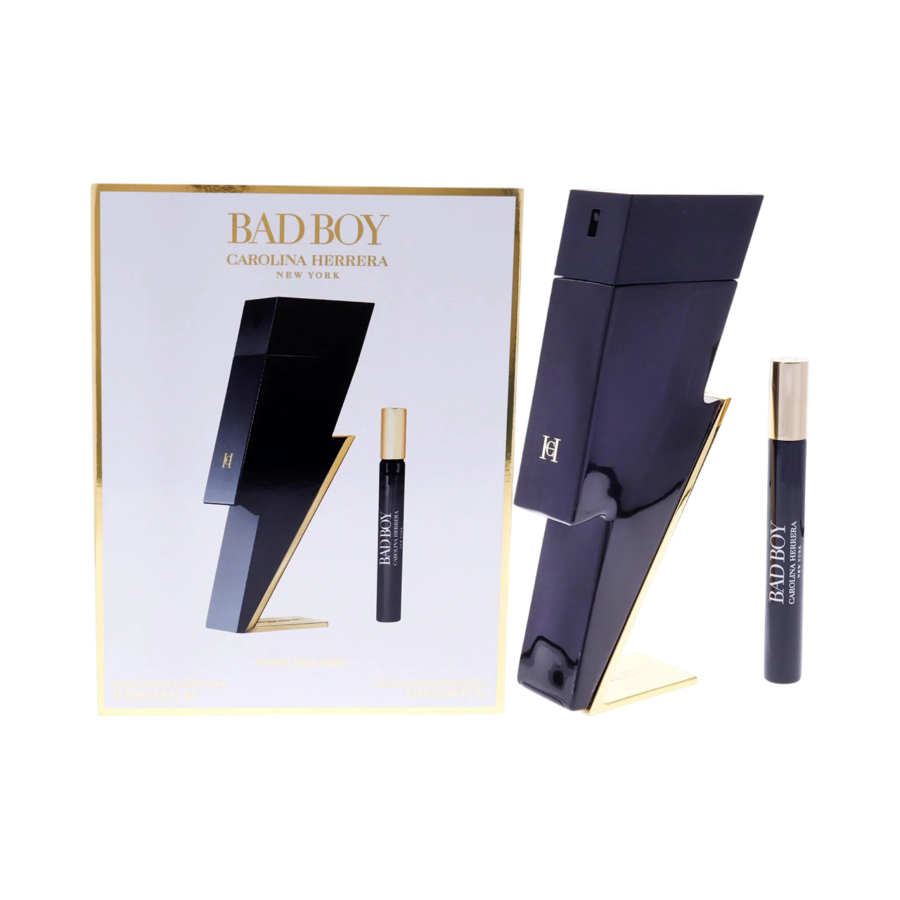 Set Carolina Herrera: Bad Boy, Eau De Toilette, For Men, 10 ml + Bad Boy, Eau De Toilette, For Men, 100 ml