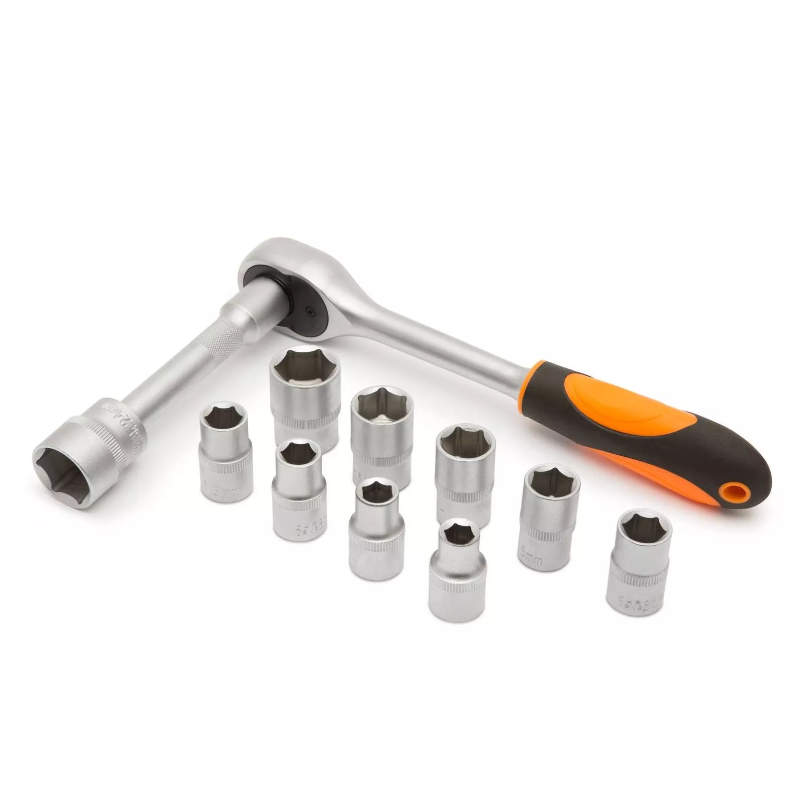 Set chei tubulare cu clichet 12buc 1/2" 10-24mm Crom-Vanadiu HANDY