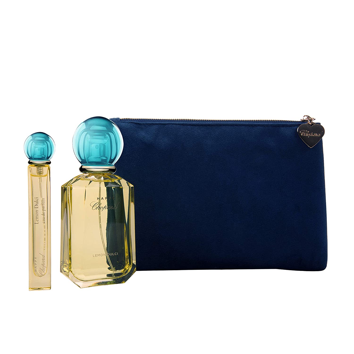 Happy Lemon Dulci Set Chopard: Happy Lemon Dulci, Eau De Parfum, For Women, 100 ml + Textile Makeup Bag, Blue + Happy Lemon Dulci, Eau De Parfum, For Women, 10 ml - Olmarkt