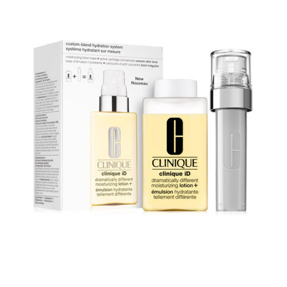 Clinique ID Set Clinique: Clinique iD Active Cartridge - Uneven, Paraben-Free, Even Tone & Brighten, Concentrate, For Face & Neck, 10 ml + Clinique iD Dramatically Different Lotion+, Fragrance Free, Moisturizing, Day & Night, Lotion, For Face, 115 ml - Olmarkt