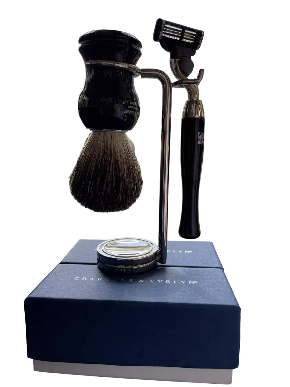 Set Crabtree & Evelyn: Crabtree & Evelyn, Shaving Razor, 5 Blades + Crabtree & Evelyn, Face Shaving Brush - Olmarkt