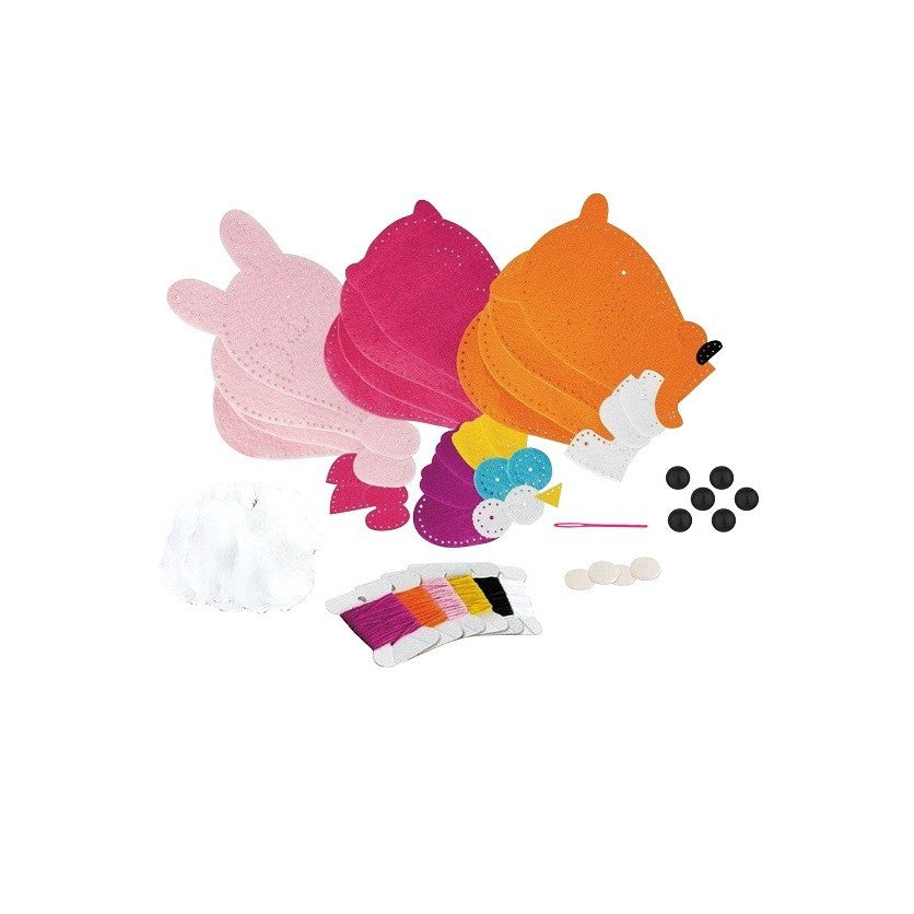 Set 3 Piese Creatie Perna pentru Copii Model Bufnita/Vulpe/Iepure, Dream Kids