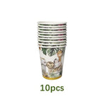 Pahare Cartonate pentru Petreceri, Flippy, Set 10 Pahare Cartonate pentru Zile de Nastere, Model Safari cu animale, 230