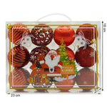 Set de 12 ornamente de brad, Flippy, de tip Glob, Rosu, din polistiren, cu finisaj sclipitor , cutie 6 cm adancime x 23