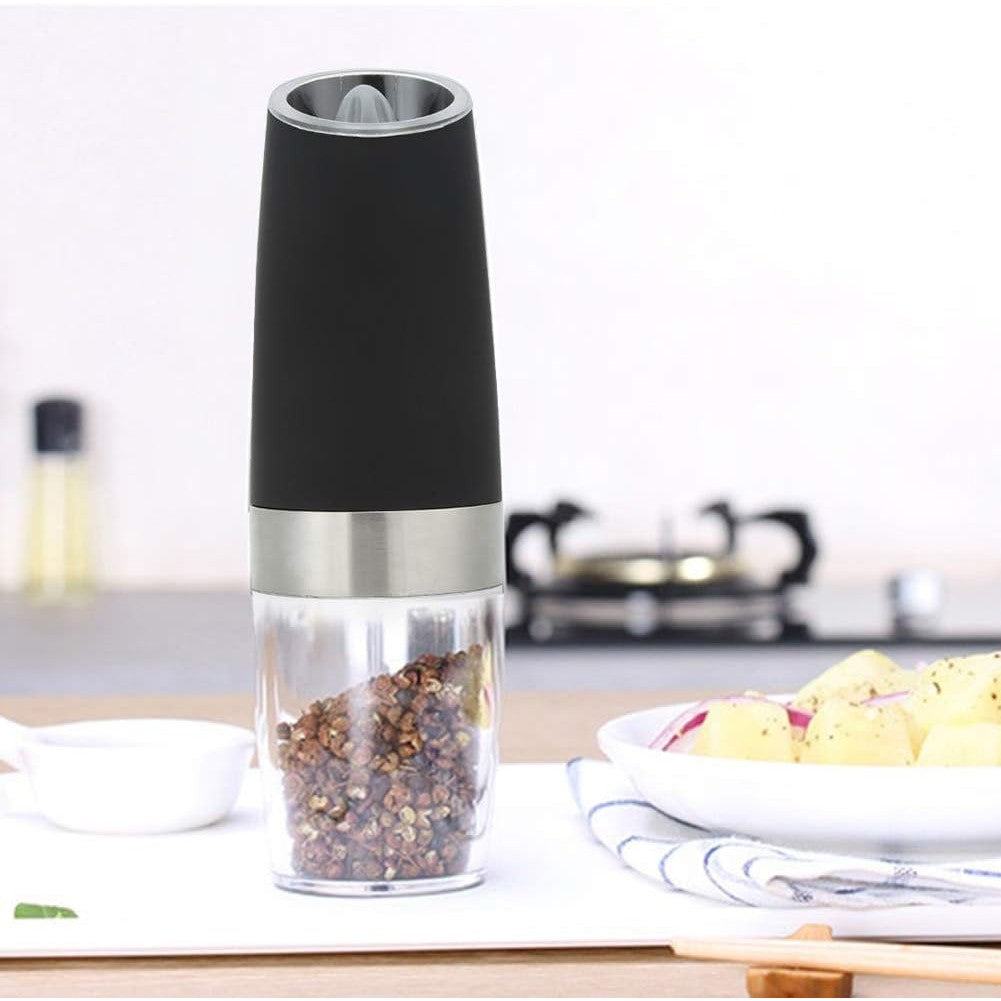 Set de 2 Rasnite electrice de Sare si Piper, Flippy, cu Camere Depozitare Transparente, Macinare, Functionare pe