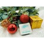 Set de 20 ornamente de brad, Flippy, de tip Glob, Rosu/ Auriu, din polistiren, cu finisaj sclipitor , cutie 6 cm