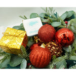 Set de 20 ornamente de brad, Flippy, de tip Glob, Rosu/ Auriu, din polistiren, cu finisaj sclipitor , cutie 6 cm