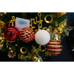 Set de 24 ornamente de brad, Flippy, de tip Glob, Alb/ Rosu, cu ø de 7 cm, din plastic, cu finisaj sclipitor , cutie 16