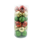 Set de 24 ornamente de brad, Flippy, de tip Glob, Multicolor, cu ø de 8 cm, din plastic, cu finisaj sclipitor , cutie