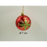 Set de 24 ornamente de brad, Flippy, de tip Glob, Rosu/ Auriu, cu ø de 7 cm, din plastic, cu finisaj sclipitor , cutie