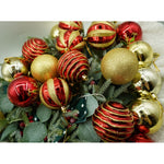 Set de 24 ornamente de brad, Flippy, de tip Glob, Rosu/ Auriu, cu ø de 7 cm, din plastic, cu finisaj sclipitor , cutie