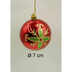 Set de 24 ornamente de brad, Flippy, de tip Glob, Rosu/ Auriu, cu ø de 7 cm, din plastic, cu finisaj sclipitor , cutie