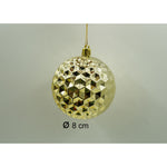 Set de 24 ornamente de brad, Flippy, de tip Glob, Rosu/ Auriu, cu ø de 8 cm, din plastic, cu finisaj sclipitor , cutie