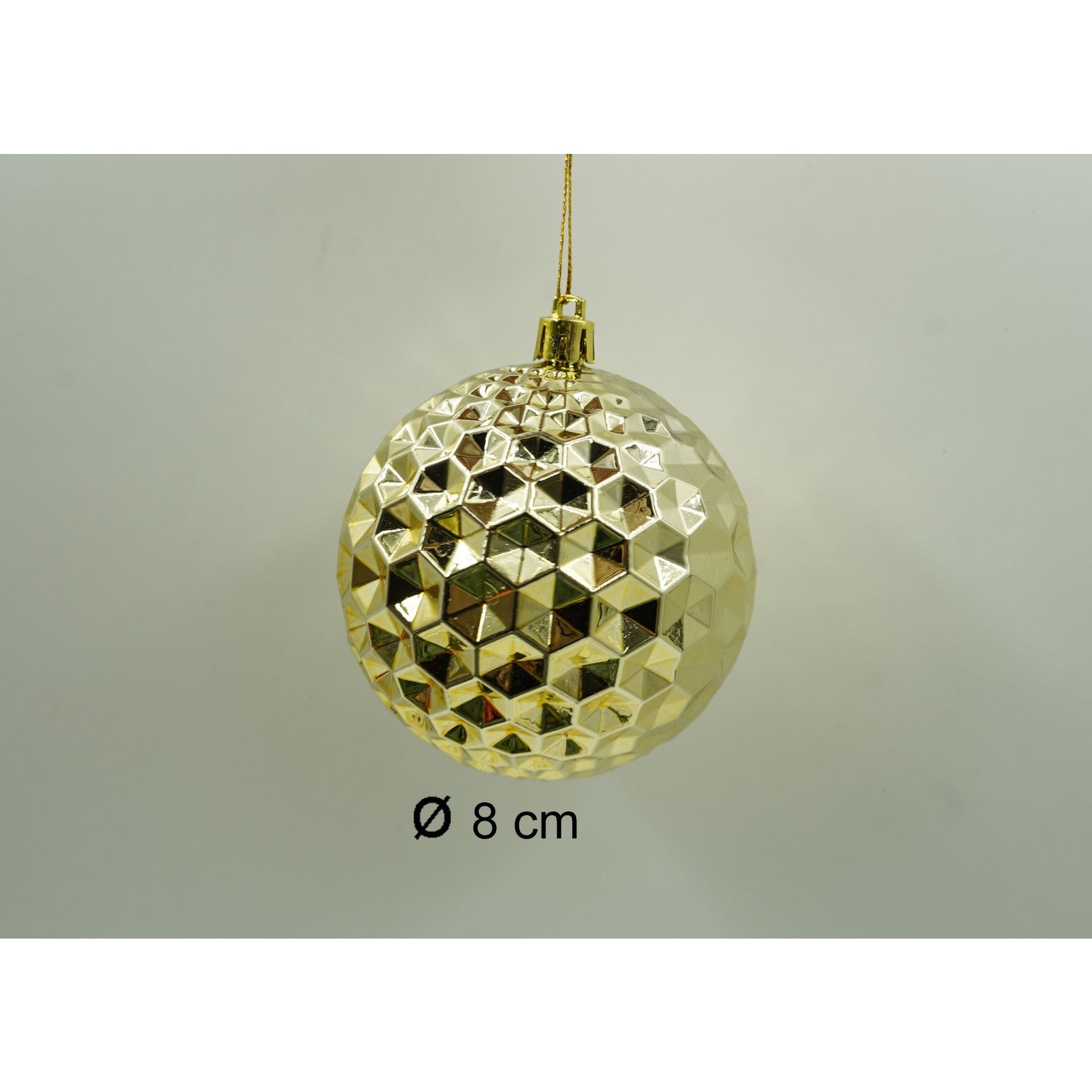 Set de 24 ornamente de brad, Flippy, de tip Glob, Rosu/ Auriu, cu ø de 8 cm, din plastic, cu finisaj sclipitor , cutie