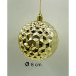 Set de 24 ornamente de brad, Flippy, de tip Glob, Rosu/ Auriu, cu ø de 8 cm, din plastic, cu finisaj sclipitor , cutie
