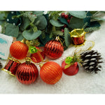 Set de 24 ornamente de brad, Flippy, de tip Glob, Rosu/ Maro, din polistiren, cu finisaj sclipitor , cutie 5 cm