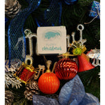 Set de 24 ornamente de brad, Flippy, de tip Glob, Rosu/ Maro, din polistiren, cu finisaj sclipitor , cutie 5 cm