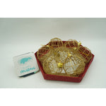 Set de 28 ornamente de brad, Flippy, de tip Glob, Rosu/ Auriu, din polistiren, cu finisaj sclipitor , cutie 18 cm