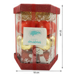 Set de 28 ornamente de brad, Flippy, de tip Glob, Rosu/ Auriu, din polistiren, cu finisaj sclipitor , cutie 18 cm